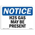 Signmission Safety Sign, OSHA Notice, 12" Height, 18" Width, Aluminum, H2S Gas May Be Present Sign, Landscape OS-NS-A-1218-L-13186